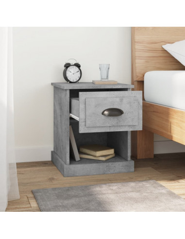 Comodini 2 pz Grigio Cemento 39x39x47,5 cm in Legno Multistrato