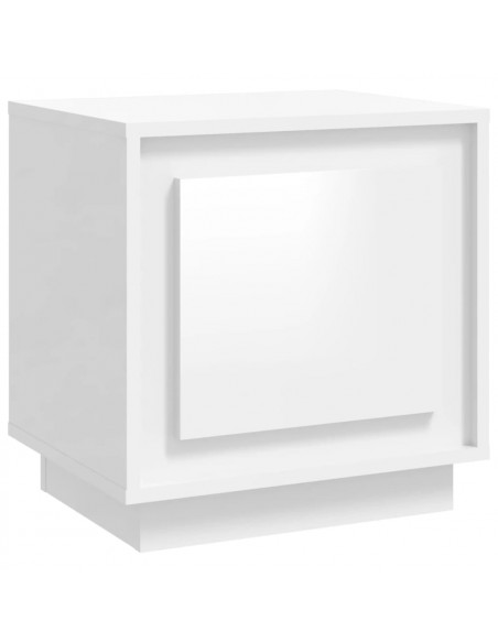 Comodino Bianco Lucido 44x35x45 cm in Legno Multistrato