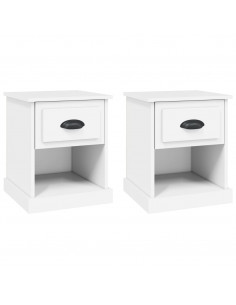 Comodini 2 pz Bianchi 39x39x47,5 cm in Legno Multistrato 2