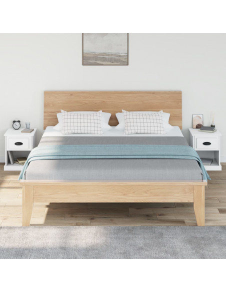 Comodini 2 pz Bianchi 39x39x47,5 cm in Legno Multistrato