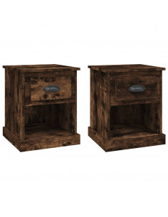 Comodini 2 pz Rovere Fumo 39x39x47,5 cm in Legno Multistrato 2