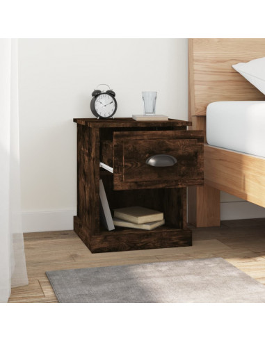 Comodini 2 pz Rovere Fumo 39x39x47,5 cm in Legno Multistrato