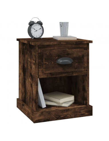 Comodini 2 pz Rovere Fumo 39x39x47,5 cm in Legno Multistrato