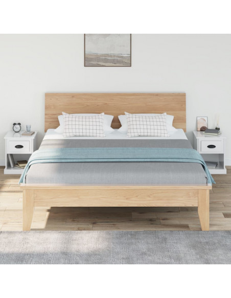 Comodini 2 pz Bianco Lucido 39x39x47,5 cm in Legno Multistrato