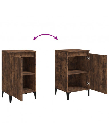 Comodini 2 pz Rovere Fumo 40x35x70 cm in Legno Multistrato