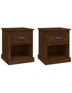 Comodini 2 pz Rovere Marrone 39x39x47,5 cm in Legno Multistrato 2
