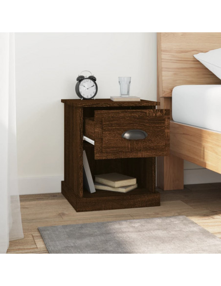 Comodini 2 pz Rovere Marrone 39x39x47,5 cm in Legno Multistrato
