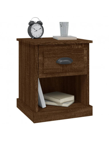 Comodini 2 pz Rovere Marrone 39x39x47,5 cm in Legno Multistrato