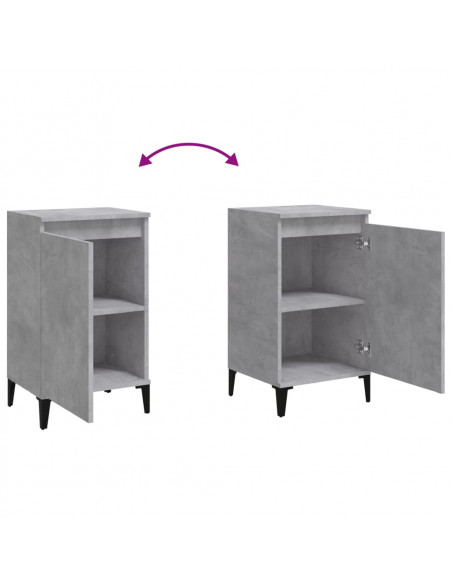 Comodini 2 pz Grigio Cemento 40x35x70 cm in Legno Multistrato