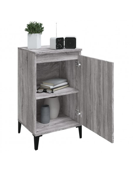 Comodino Grigio Sonoma 40x35x70 cm in Legno Multistrato