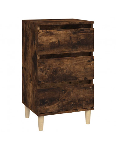 Comodino Rovere Fumo 40x35x70 cm Legno Multistrato