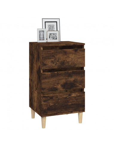 Comodino Rovere Fumo 40x35x70 cm Legno Multistrato