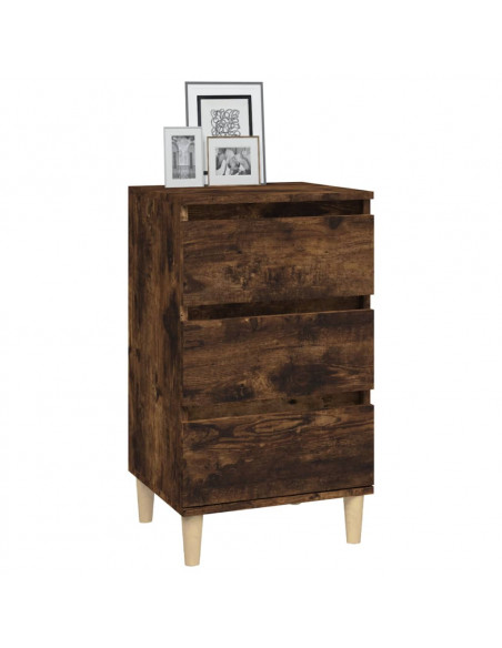 Comodino Rovere Fumo 40x35x70 cm Legno Multistrato