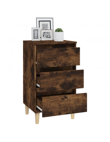 Comodino Rovere Fumo 40x35x70 cm Legno Multistrato