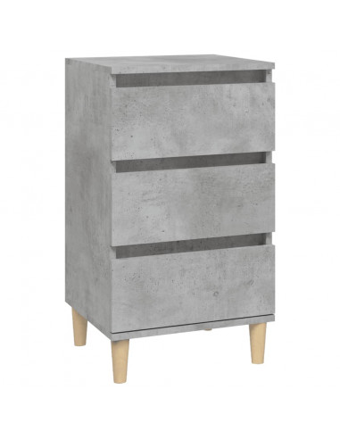 Comodino Grigio Cemento 40x35x70 cm in Legno Multistrato