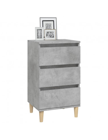 Comodino Grigio Cemento 40x35x70 cm in Legno Multistrato