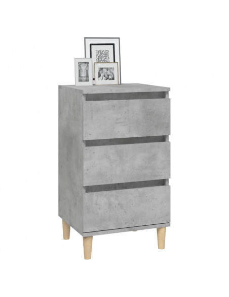Comodino Grigio Cemento 40x35x70 cm in Legno Multistrato