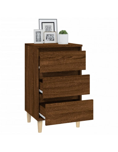 Comodino Rovere Marrone 40x35x70 cm in Legno Multistrato