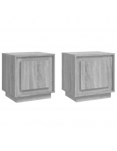 Comodini 2 pz Grigio Sonoma 44x35x45 cm in Legno Multistrato 2