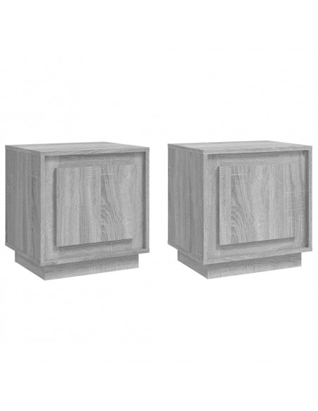 Comodini 2 pz Grigio Sonoma 44x35x45 cm in Legno Multistrato