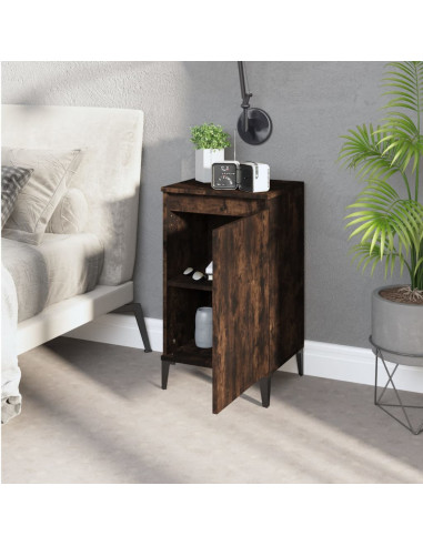 Comodino Rovere Fumo 40x35x70 cm Legno Multistrato