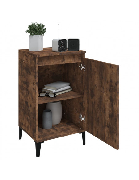 Comodino Rovere Fumo 40x35x70 cm Legno Multistrato