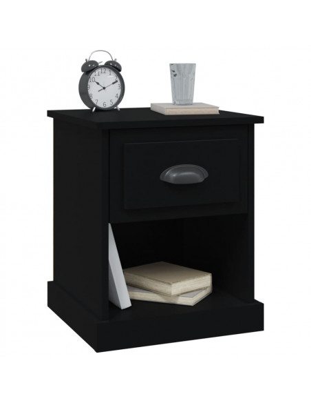 Comodino Nero 39x39x47,5 cm in Legno Multistrato