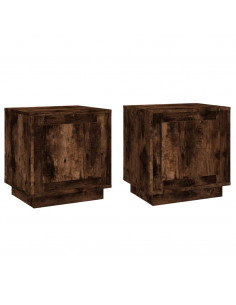 Comodini 2 pz Rovere Fumo 44x35x45 cm in Legno Multistrato 2