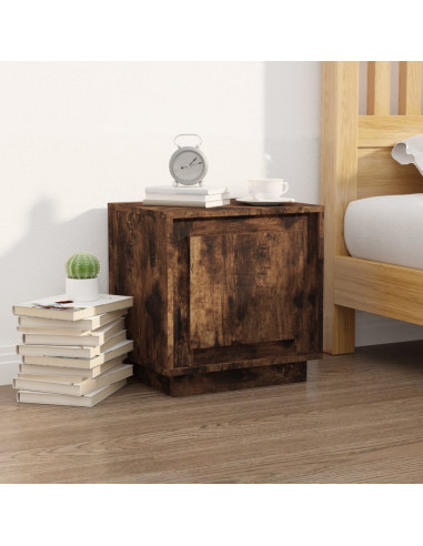 Comodini 2 pz Rovere Fumo 44x35x45 cm in Legno Multistrato