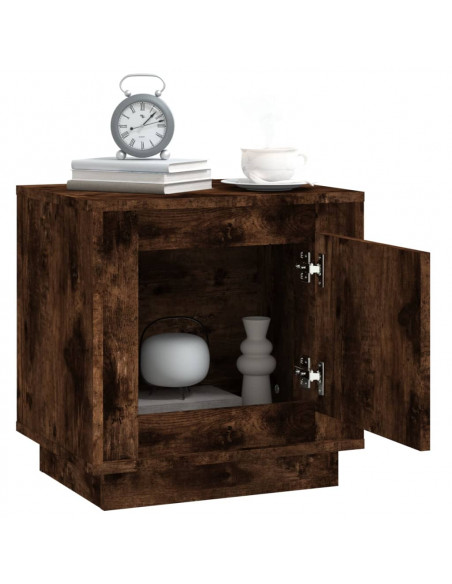 Comodini 2 pz Rovere Fumo 44x35x45 cm in Legno Multistrato