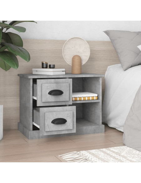 Comodino Grigio Cemento 60x35,5x45 cm