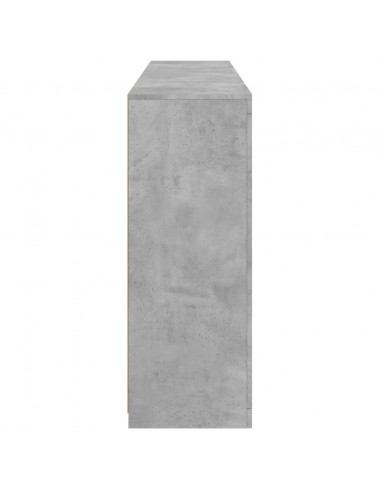 Credenze con Luci LED 3 pz Grigio Cemento in Legno Multistrato