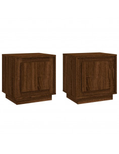 Comodini 2 pz Rovere Marrone 44x35x45 cm in Legno Multistrato 2