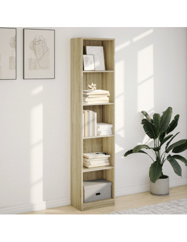 Libreria Rovere Sonoma 40x24x176 cm in Legno Multistrato