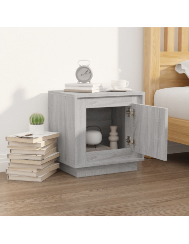 Comodino Grigio Sonoma 44x35x45 cm in Legno Multistrato