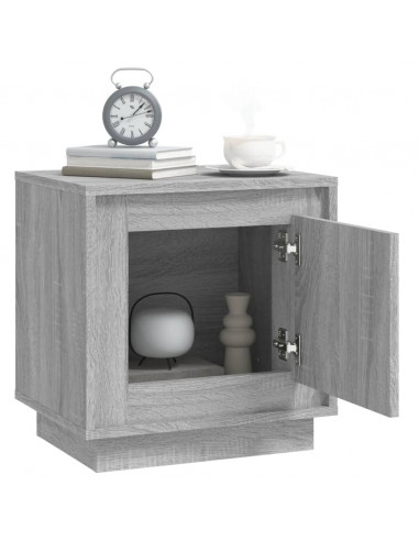 Comodino Grigio Sonoma 44x35x45 cm in Legno Multistrato