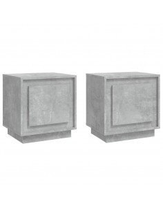 Comodini 2 pz Grigio Cemento 44x35x45 cm in Legno Multistrato 2