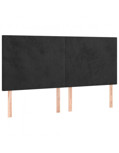 Giroletto con Testiera Nero 180x200 cm in Velluto