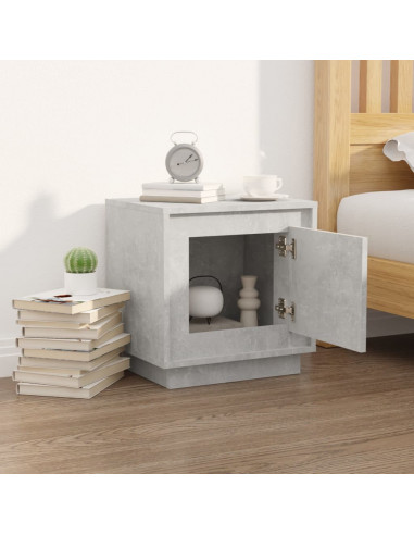 Comodino Grigio Cemento 44x35x45 cm in Legno Multistrato
