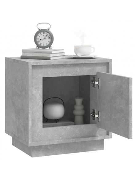Comodino Grigio Cemento 44x35x45 cm in Legno Multistrato