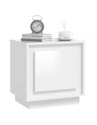 Comodini 2 pz Bianco Lucido 44x35x45 cm in Legno Multistrato