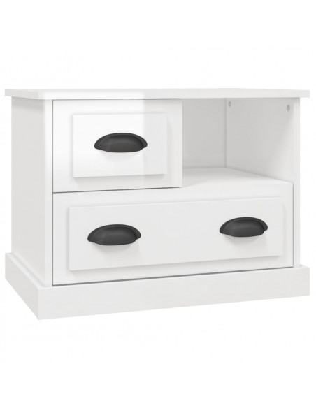 Comodino Bianco Lucido 60x39x45 cm