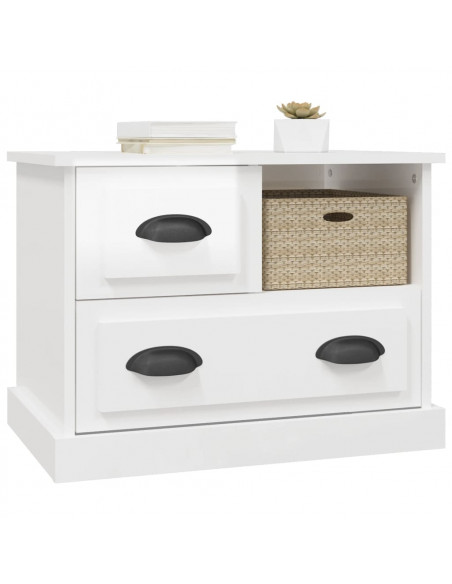 Comodino Bianco Lucido 60x39x45 cm