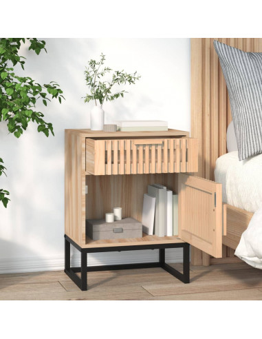 Comodino 40x30x55,5 cm Legno Multistrato e Ferro