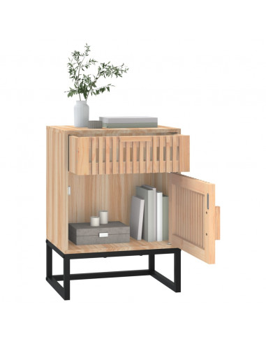 Comodino 40x30x55,5 cm Legno Multistrato e Ferro