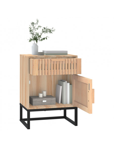 Comodino 40x30x55,5 cm Legno Multistrato e Ferro