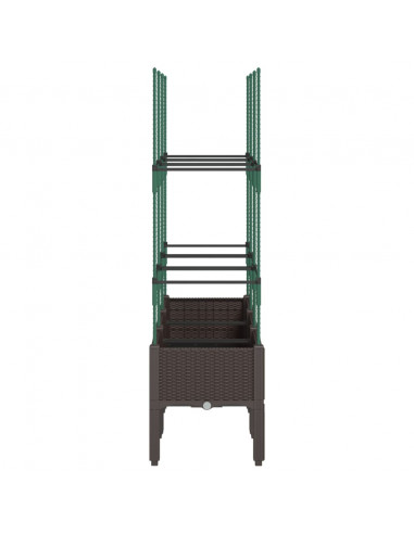 Fioriera da Giardino con Traliccio Marrone 120x40x142,5cm in PP
