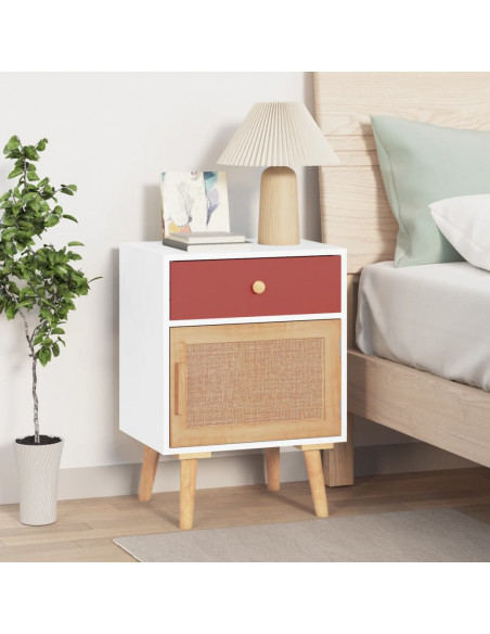 Comodini 2 pz Bianchi 40x30x55 cm in Legno Multistrato