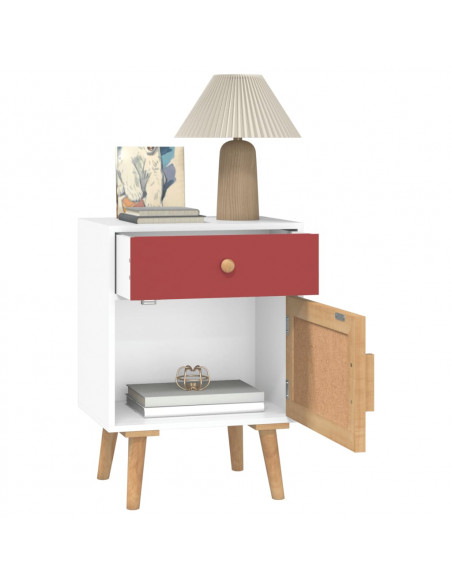 Comodini 2 pz Bianchi 40x30x55 cm in Legno Multistrato