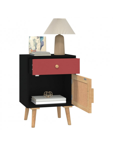 Comodini 2 pz Neri 40x30x55 cm in Legno Multistrato